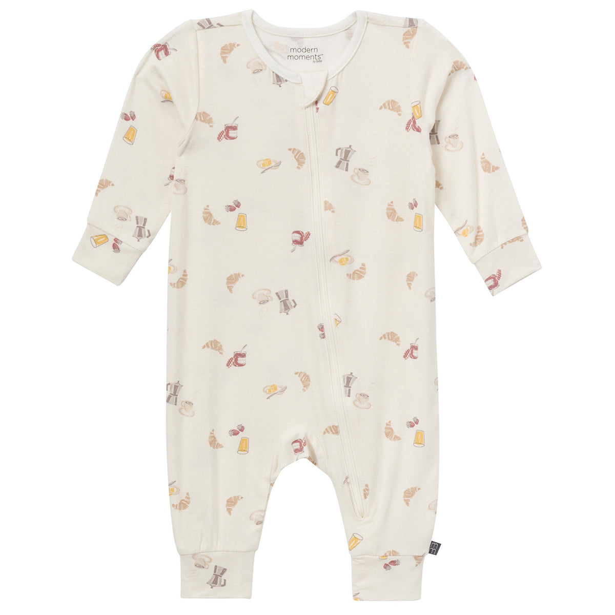 Baby Neutral Ivory French Breakfast Romper, additional view 1