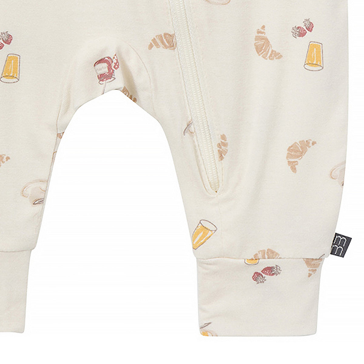 CASE OF: Baby Neutral Ivory French Breakfast Romper, close-up detail 2