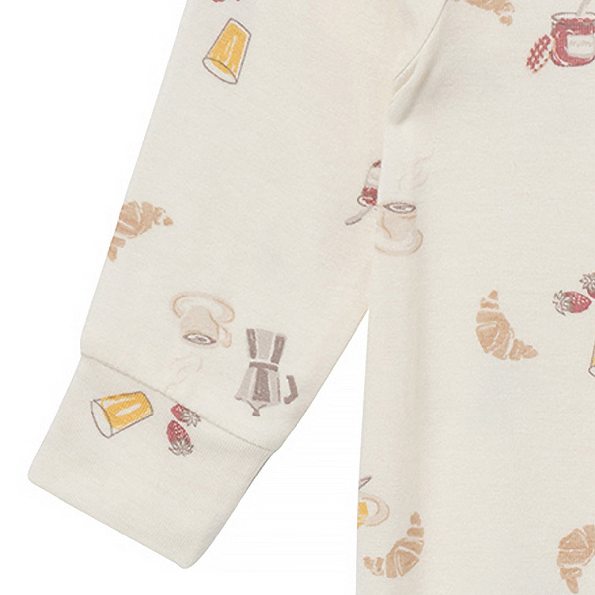 CASE OF: Baby Neutral Ivory French Breakfast Romper, close-up detail 3
