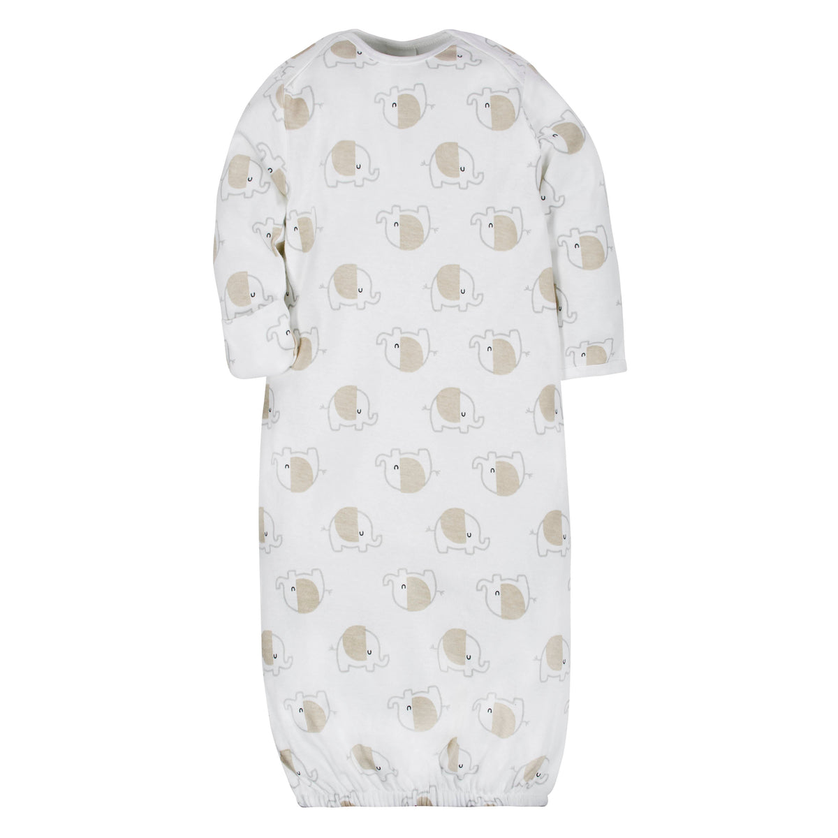 4-Pack Baby Neutral Clouds & Elephant Gowns, additional view 2