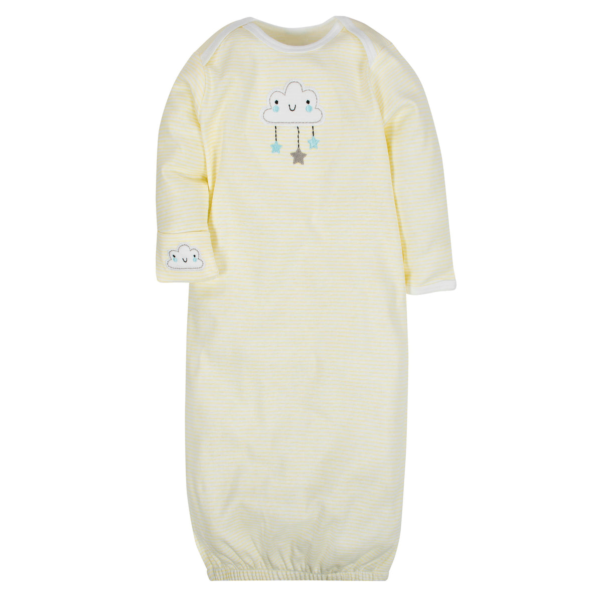 4-Pack Baby Neutral Clouds & Elephant Gowns, additional view 3