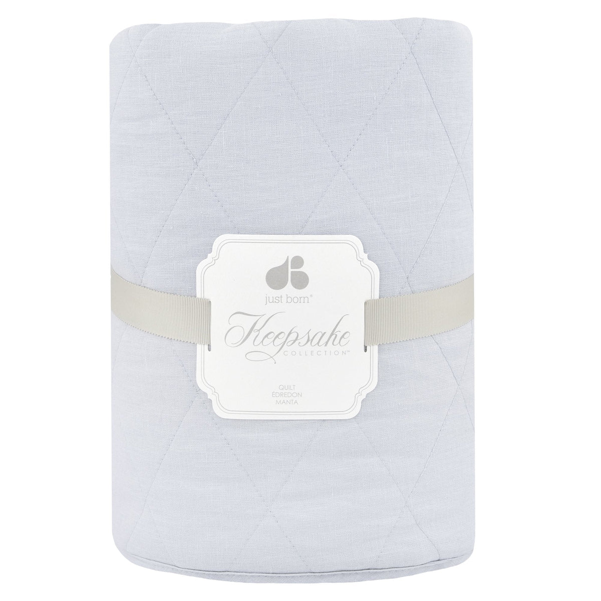 Just Born Keepsake Quilted Coverlet - Grey, view 2