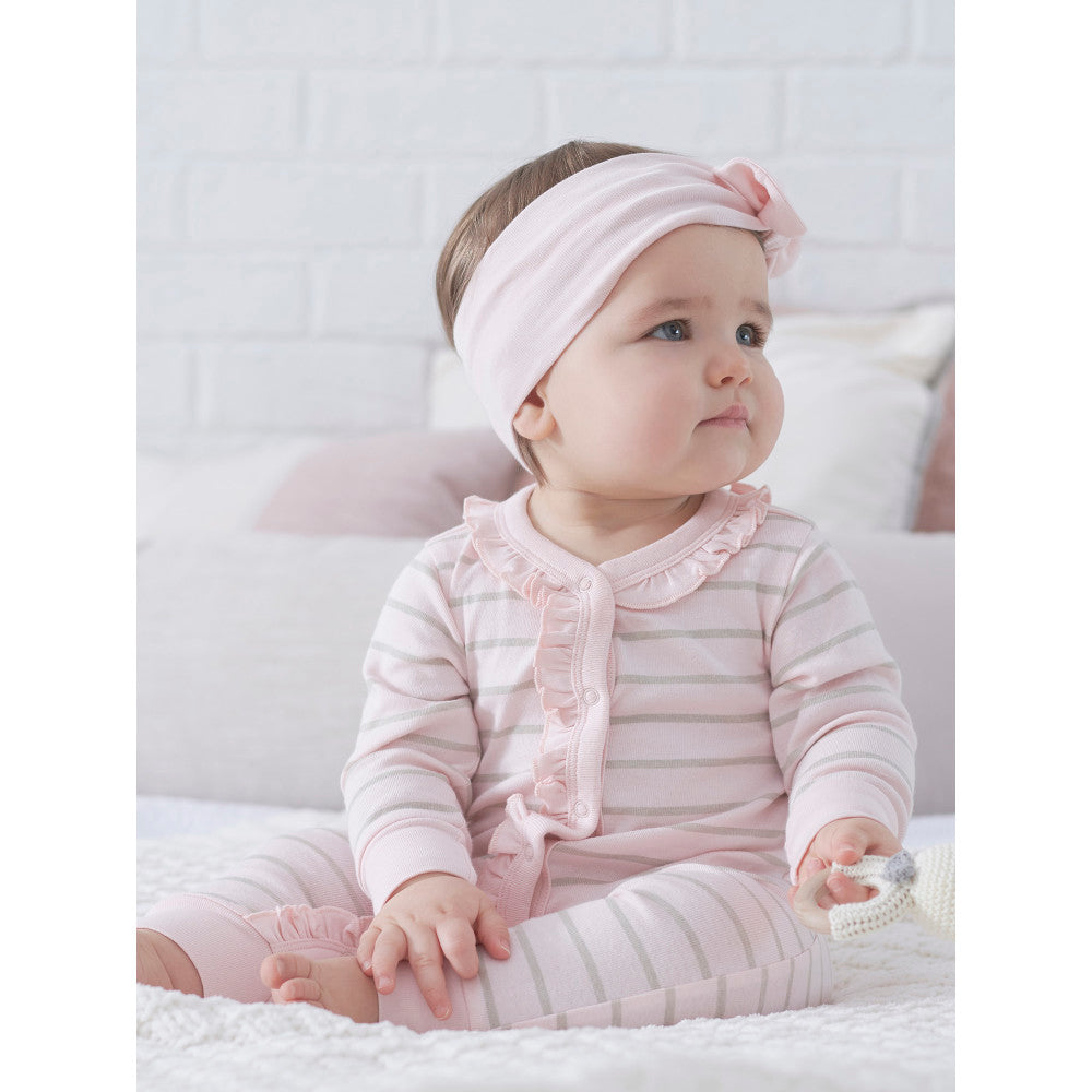 Modern Moments by Gerber 2-Pack Baby Girls Roses/Lines Coveralls, lifestyle photo 2