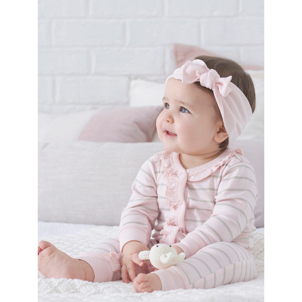 Modern Moments by Gerber 2-Pack Baby Girls Roses/Lines Coveralls, lifestyle photo 3