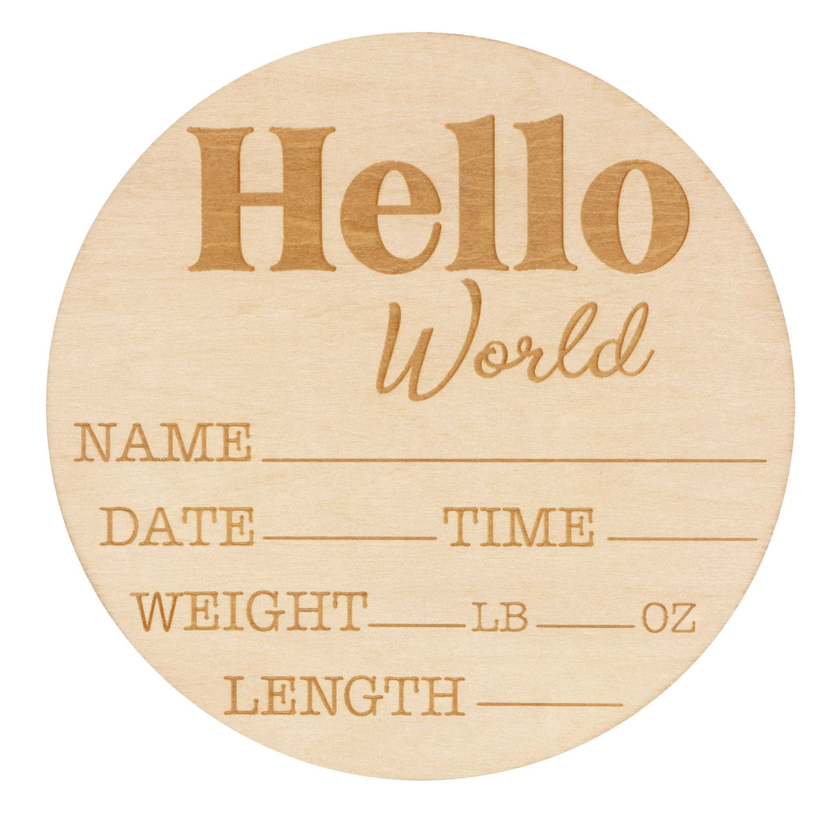 Baby Neutral Brown Wooden Milestone Birth Announcement Board