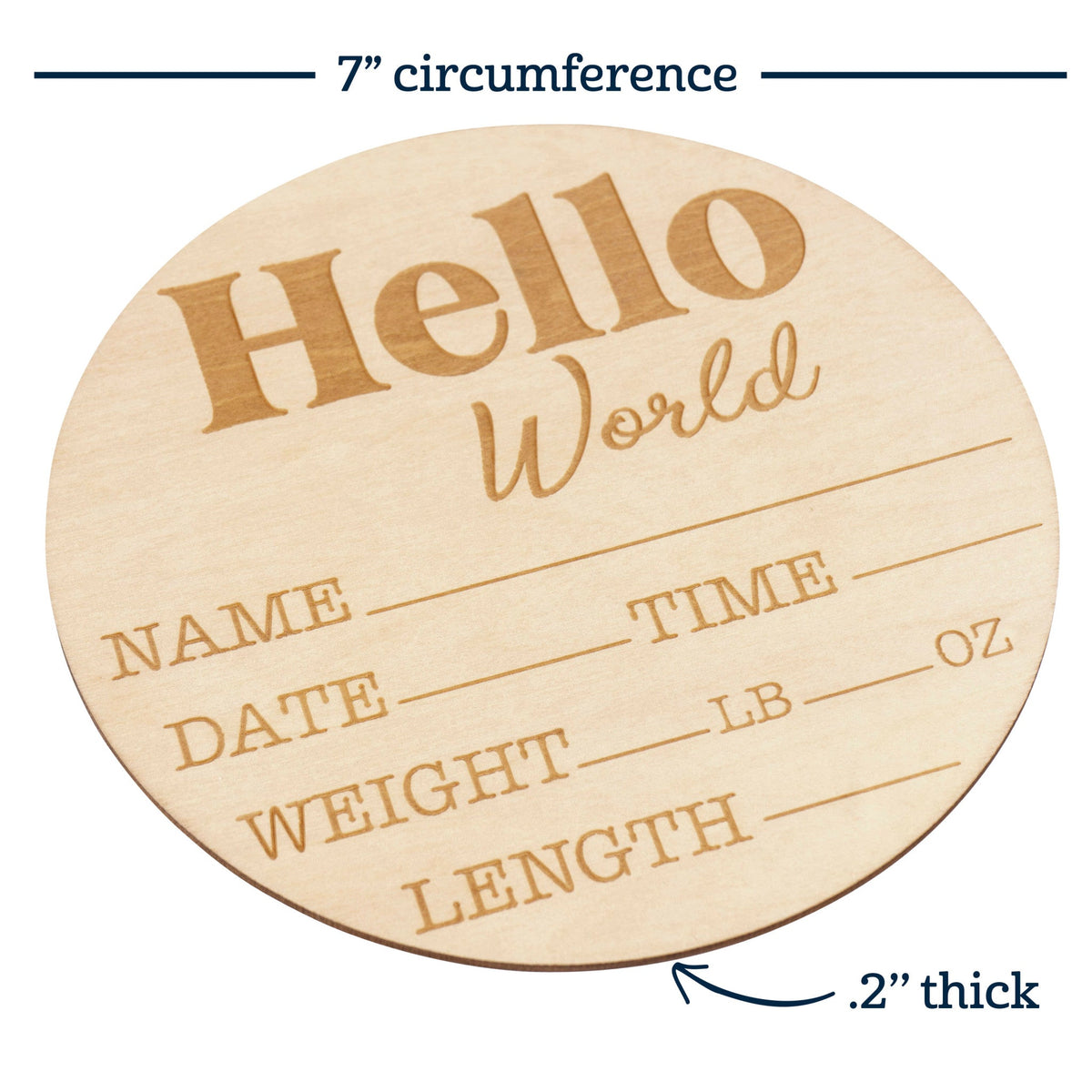 Baby Neutral Brown Wooden Milestone Birth Announcement Board, view 3