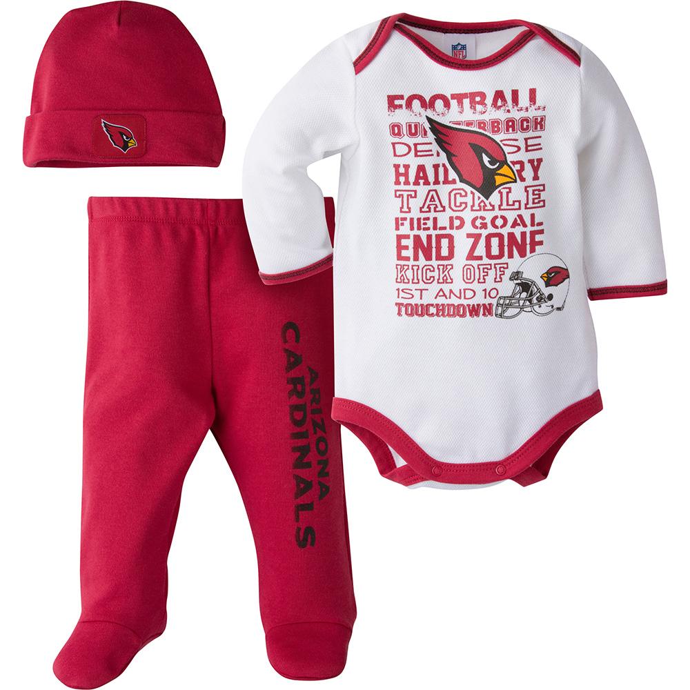 Arizona Cardinals Chargers Baby 3-Piece Bodysuit, Pant and Cap Set