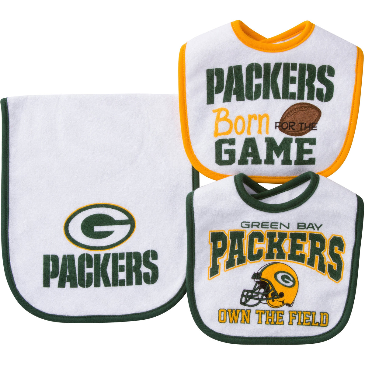 Green Bay Packers Baby Bib and Burp Cloth Set