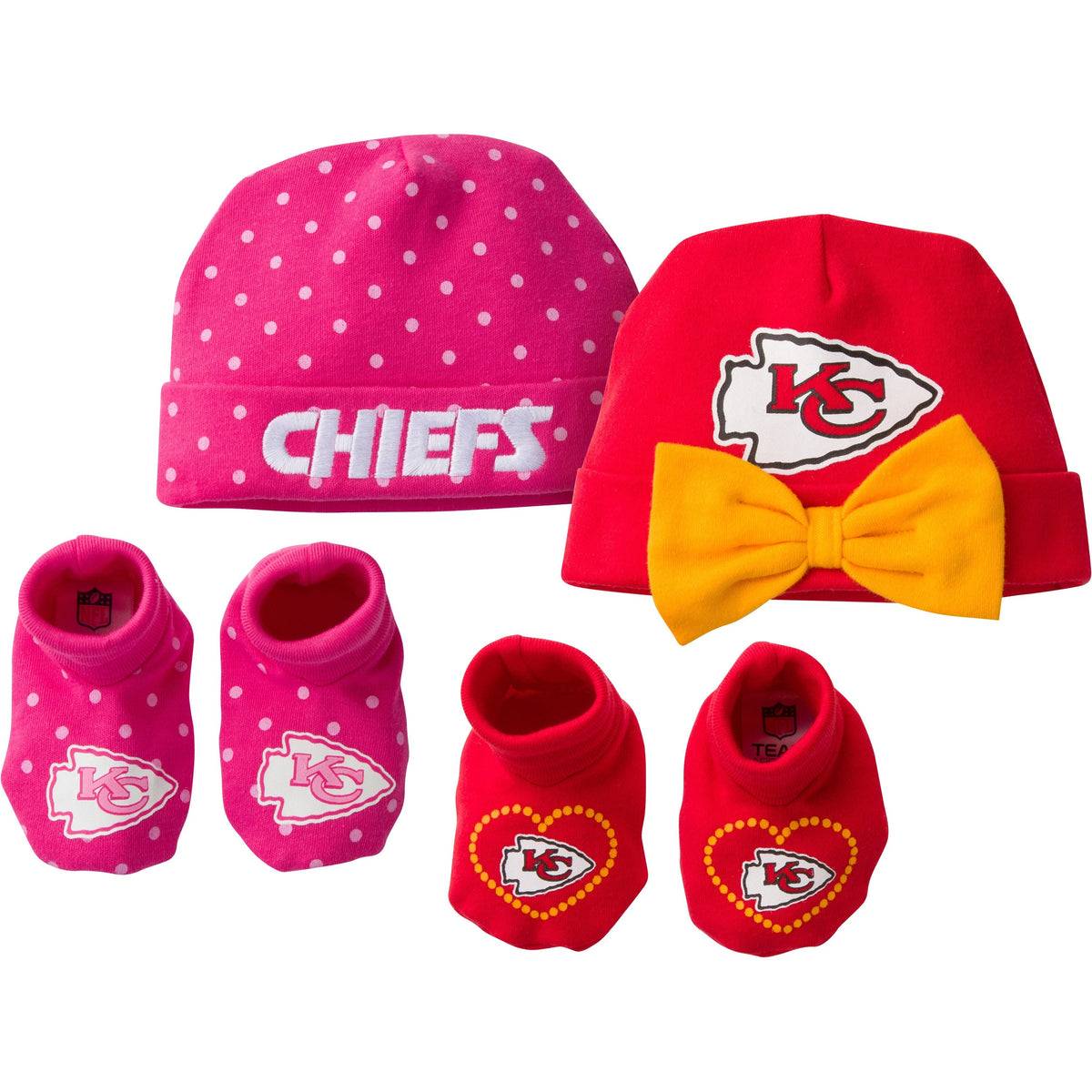 Kansas City Chiefs Baby 4 Piece Cap and Bootie Set