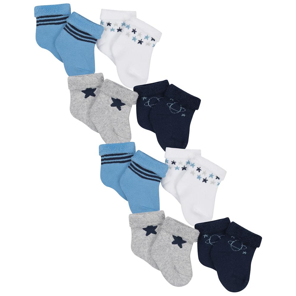 8-Pack Boys Rocket Organic Terry Wiggle-Proof Socks