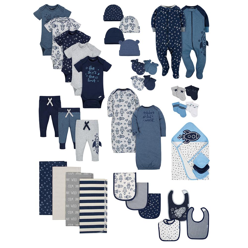 38-Piece Boys Rocket Organic Layette Gift Set