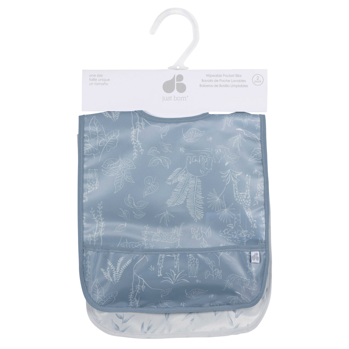 2-Pack Baby Boys Blue Wipeable Bibs, view 4