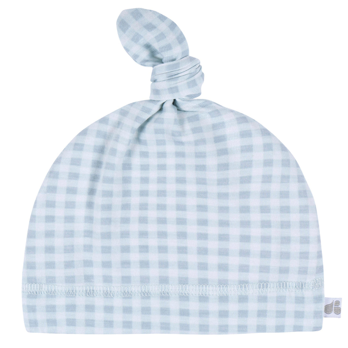 2-Piece Baby Boys Blue Plaid Swaddle Blanket & Hat Set, view 2
