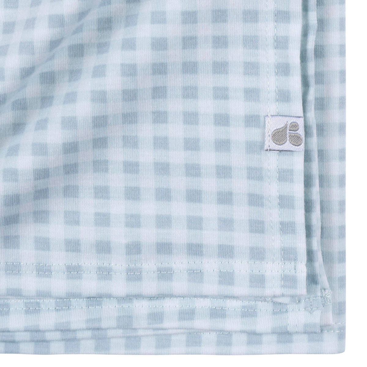 2-Piece Baby Boys Blue Plaid Swaddle Blanket & Hat Set, view 4