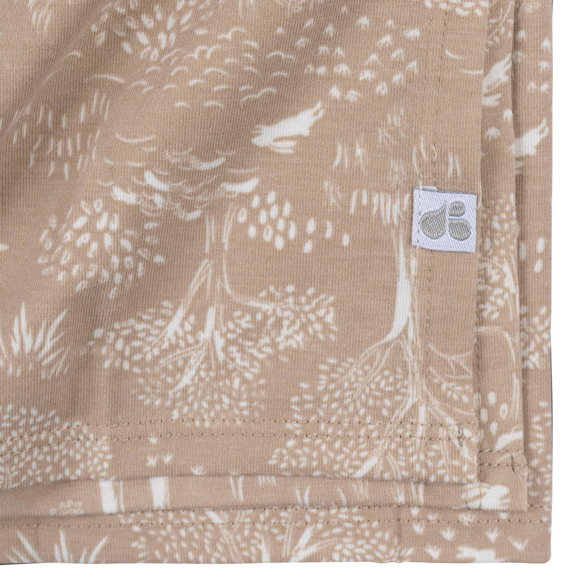 2-Piece Baby Neutral Ivory Tan Forest Swaddle Blanket & Hat Set, view 4