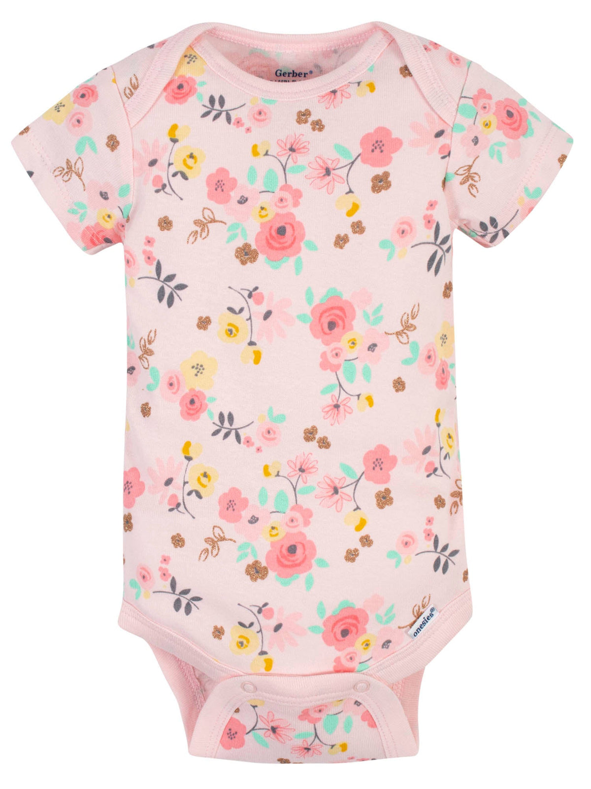 5-Pack Baby Girls Love You Organic Short Sleeve Onesies Brand Bodysuits, additional view 19