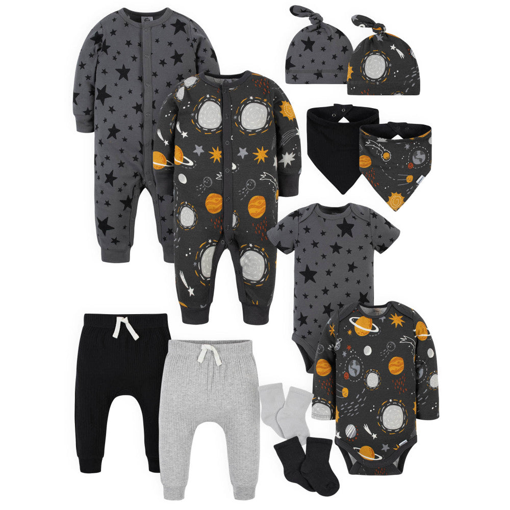 Modern Moments by Gerber 12-Piece Baby Boys Space & Stars Playwear Bundle