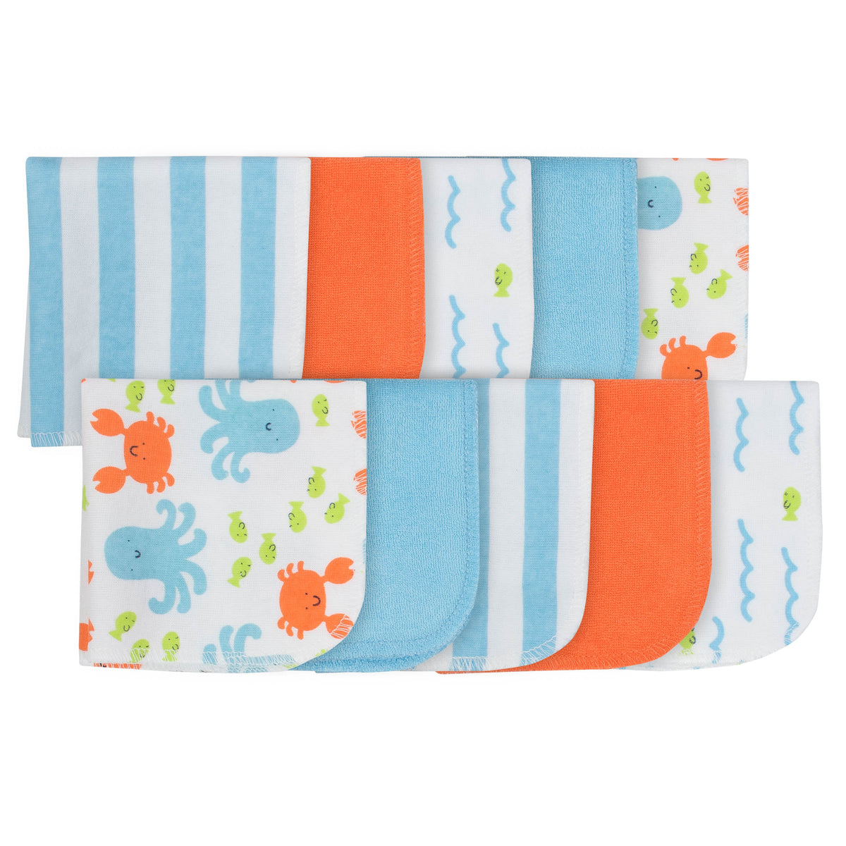 10-Pack Baby Boys' Sea Terry Washcloths
