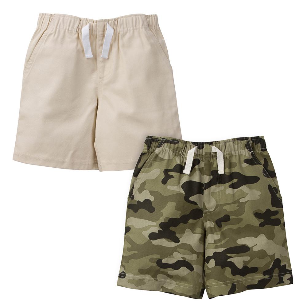 2-Pack Infant & Toddler Boys Camo and Khaki Woven Twill Shorts