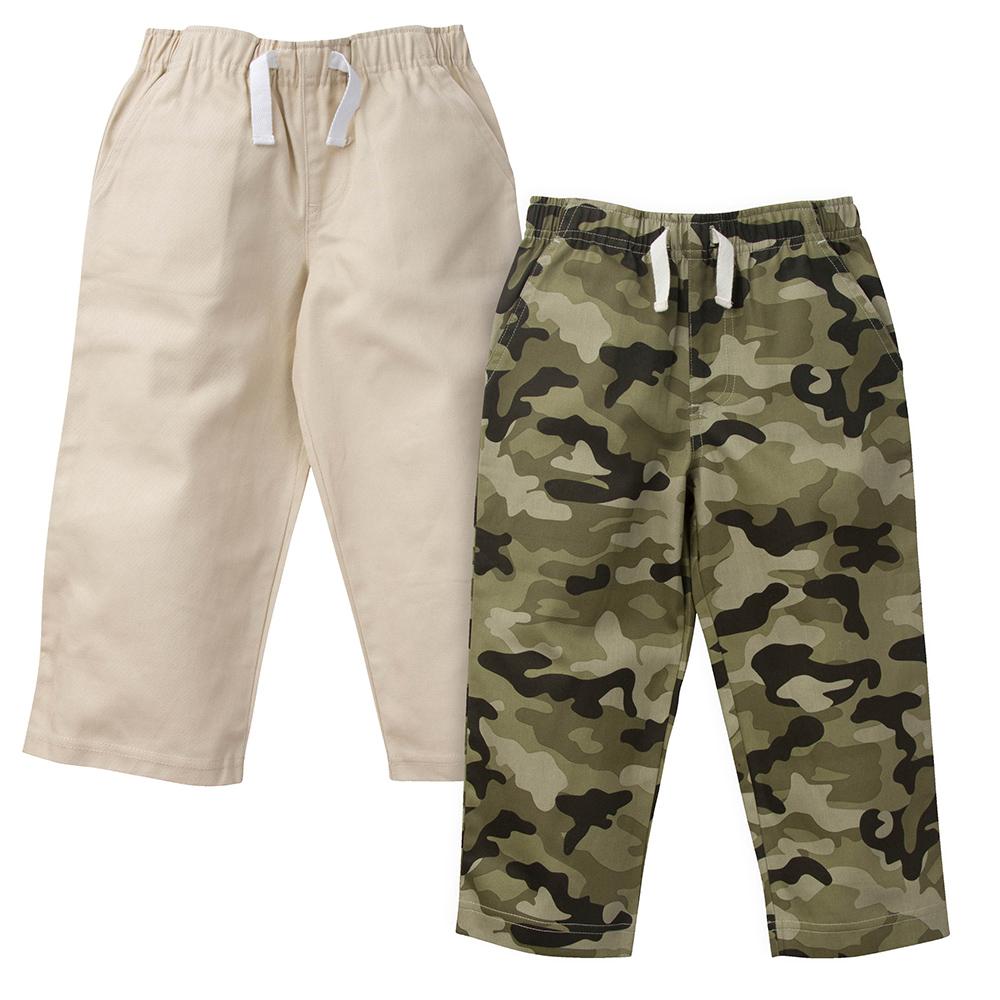 2-Pack Infant & Toddler Boys Camo and Khaki Woven Twill Pants