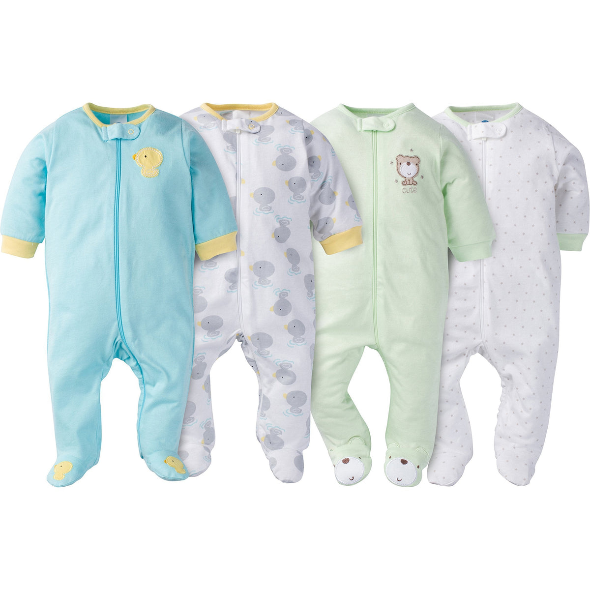 4-Pack Neutral Duck and Teddy Sleep N' Play