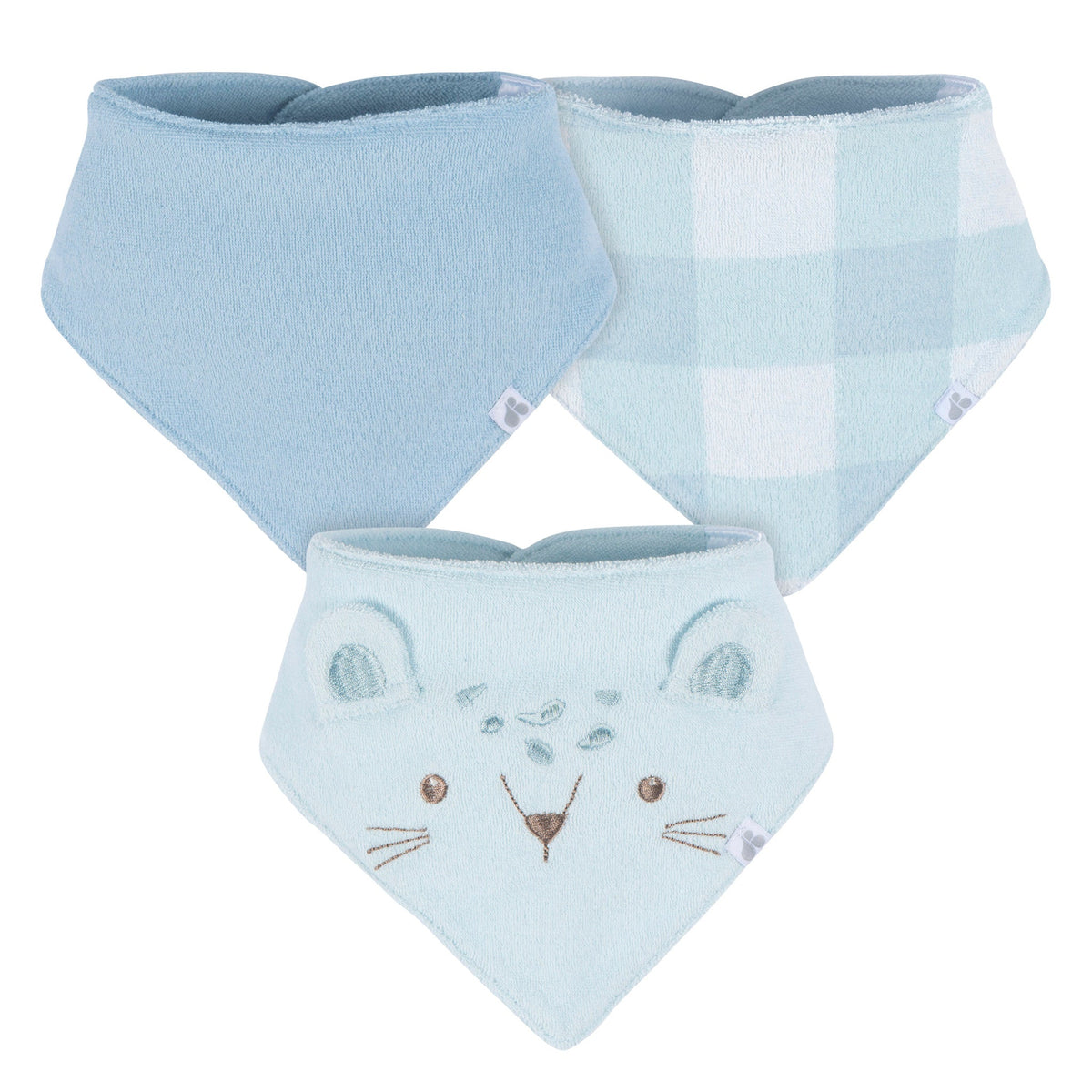 3-Pack Baby Boys Blue Bandana Bib