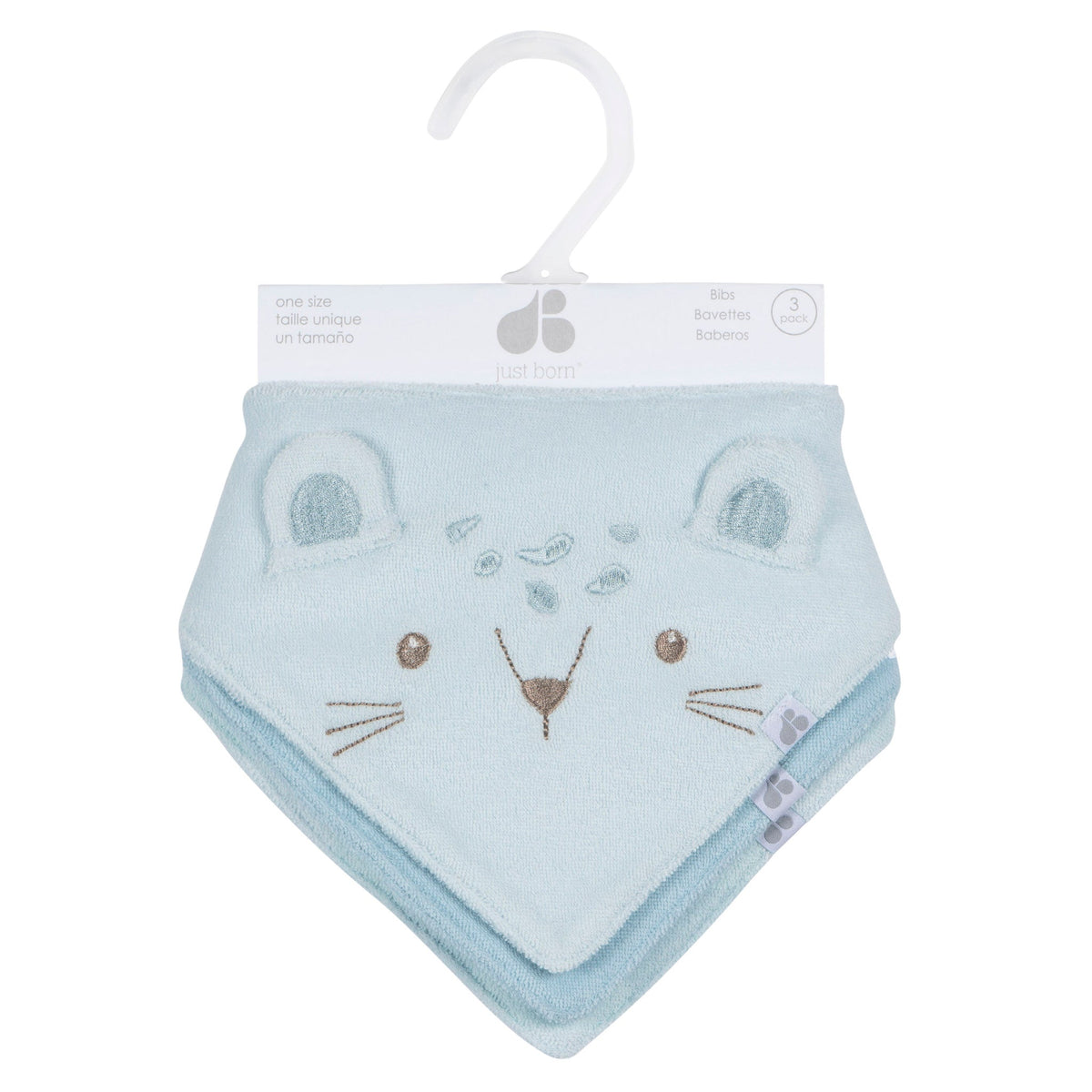 3-Pack Baby Boys Blue Bandana Bib, view 5
