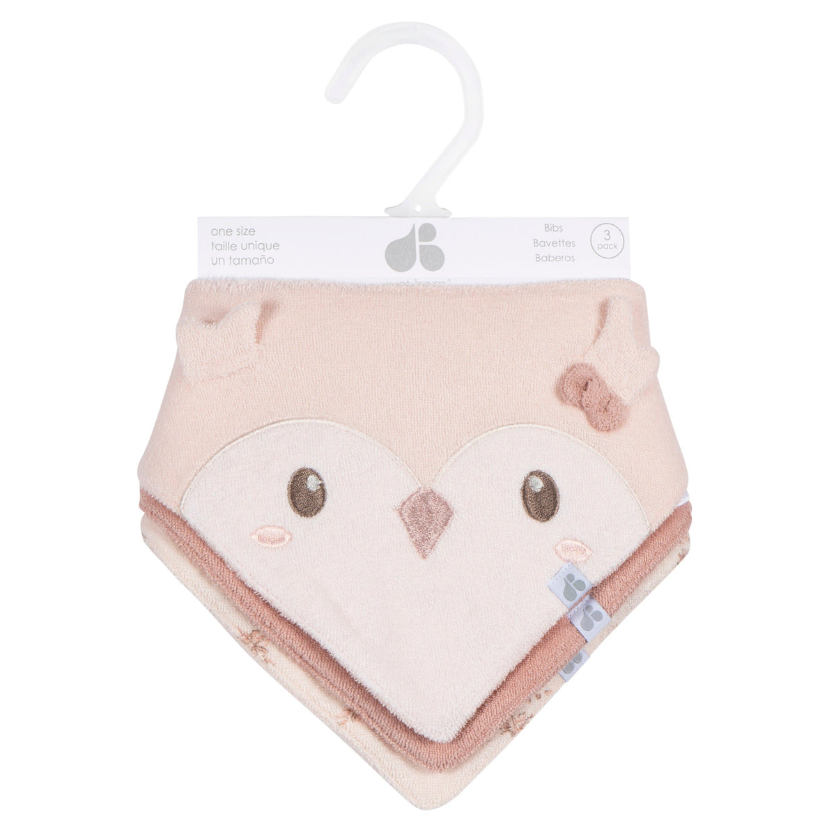 3-Pack Baby Girls Pink Bandana Bib, view 5