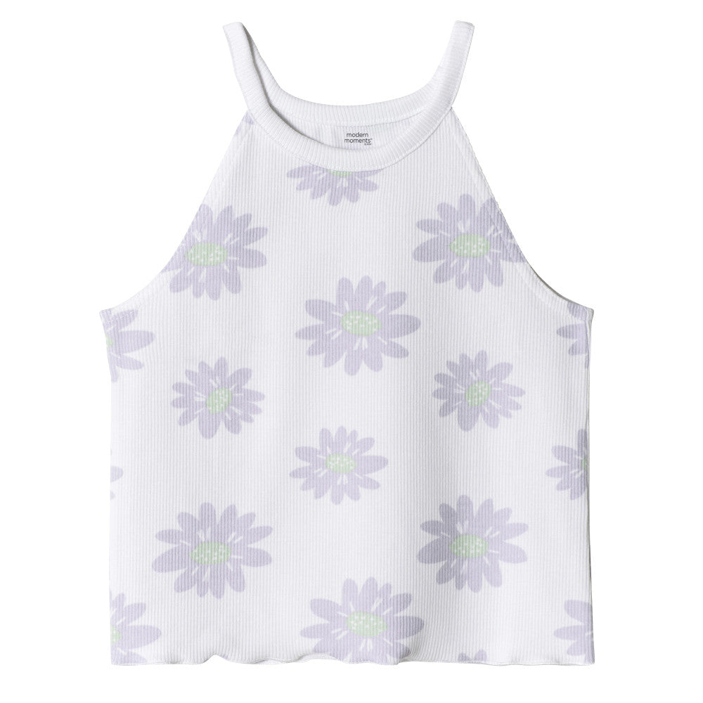 4-Piece Baby & Toddler Girls Purple Daisies Tanks, Skort & Shorts Set, close-up detail 3