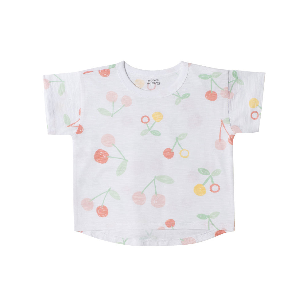 8-Piece Baby & Toddler Girls Cherries Tanks, Short Sleeve Tops, Skort & Shorts Set, close-up detail 2