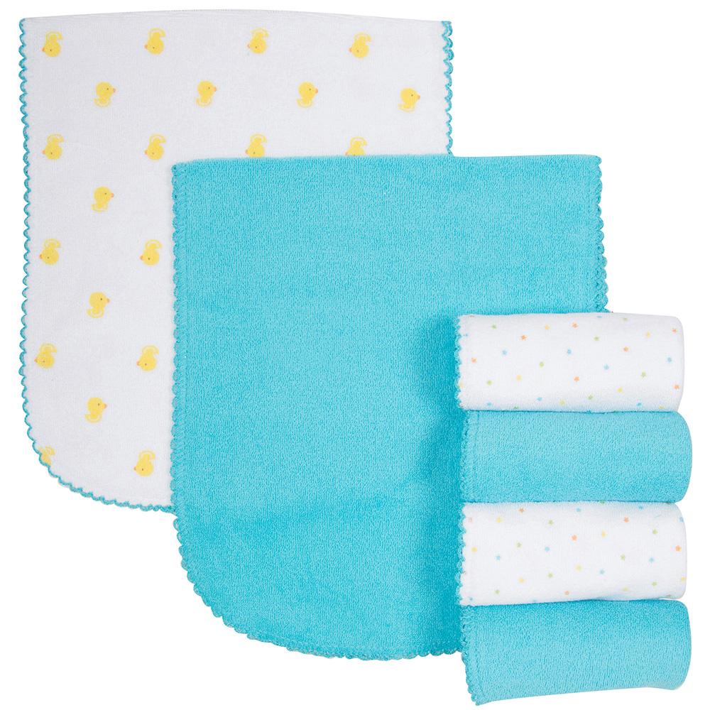 6-Pack Neutral Yellow Duck Terry Burp Cloths