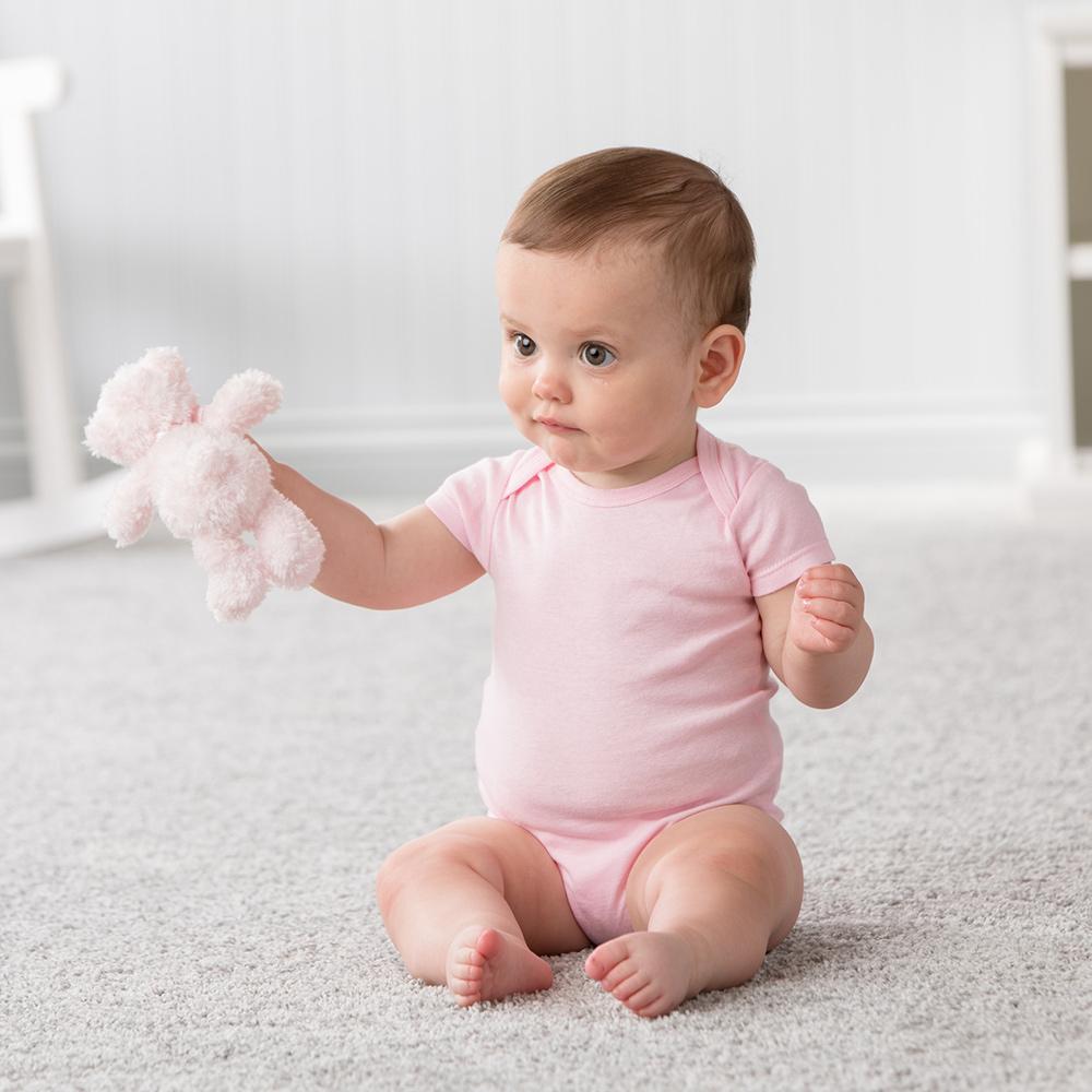 5-Pack Solid Pink Short Sleeve Onesies Bodysuits, view 2