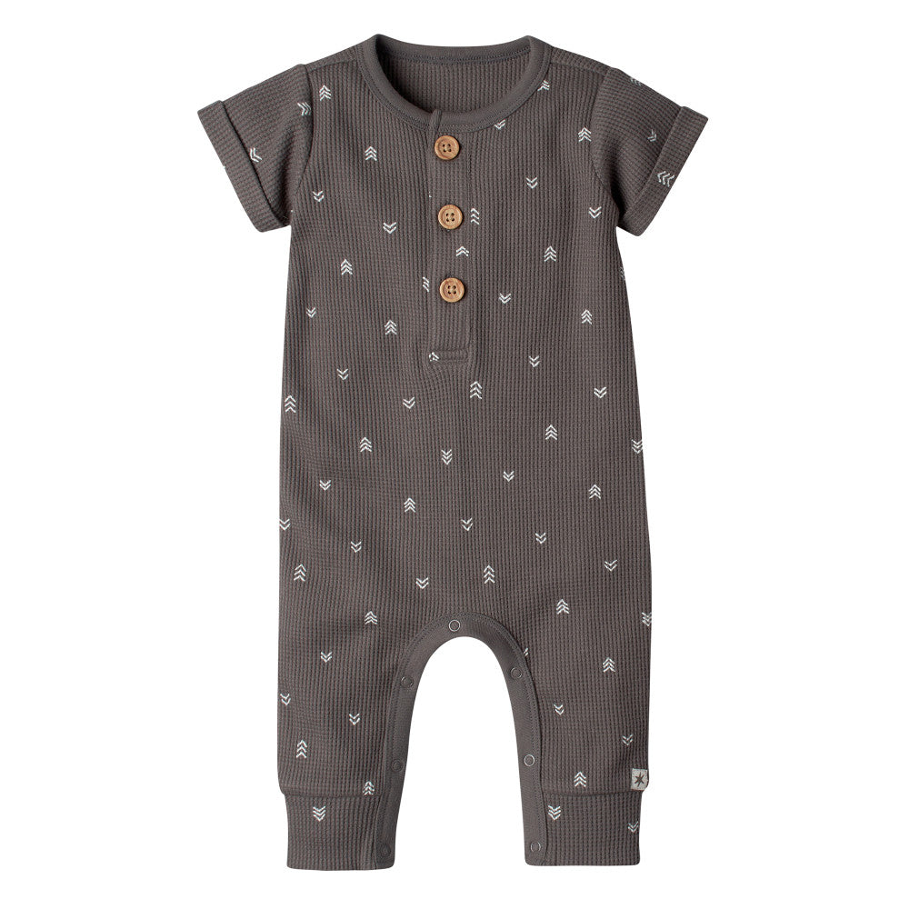 Modern Moments by Gerber 2-Pack Baby Boys Charcoal/Olive Romper, additional view 1