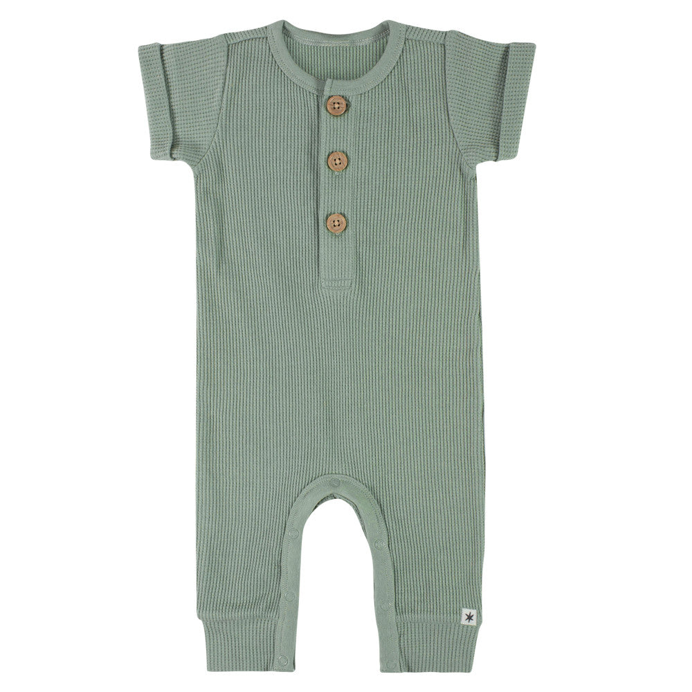 Modern Moments by Gerber 2-Pack Baby Boys Charcoal/Olive Romper, additional view 2