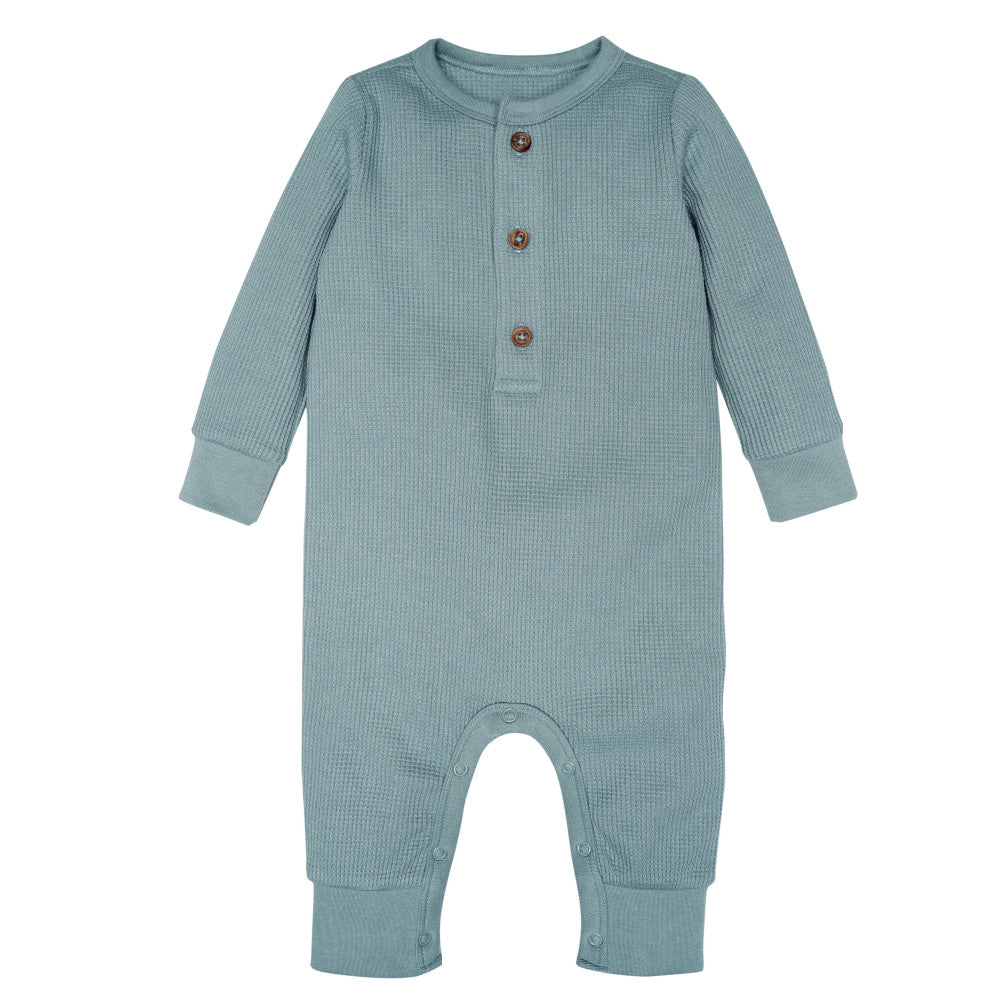 Modern Moments by Gerber 2-Pack Baby Neutral Blue Romper, additional view 2