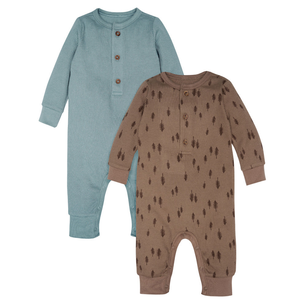 Modern Moments by Gerber 2-Pack Baby Neutral Blue Romper