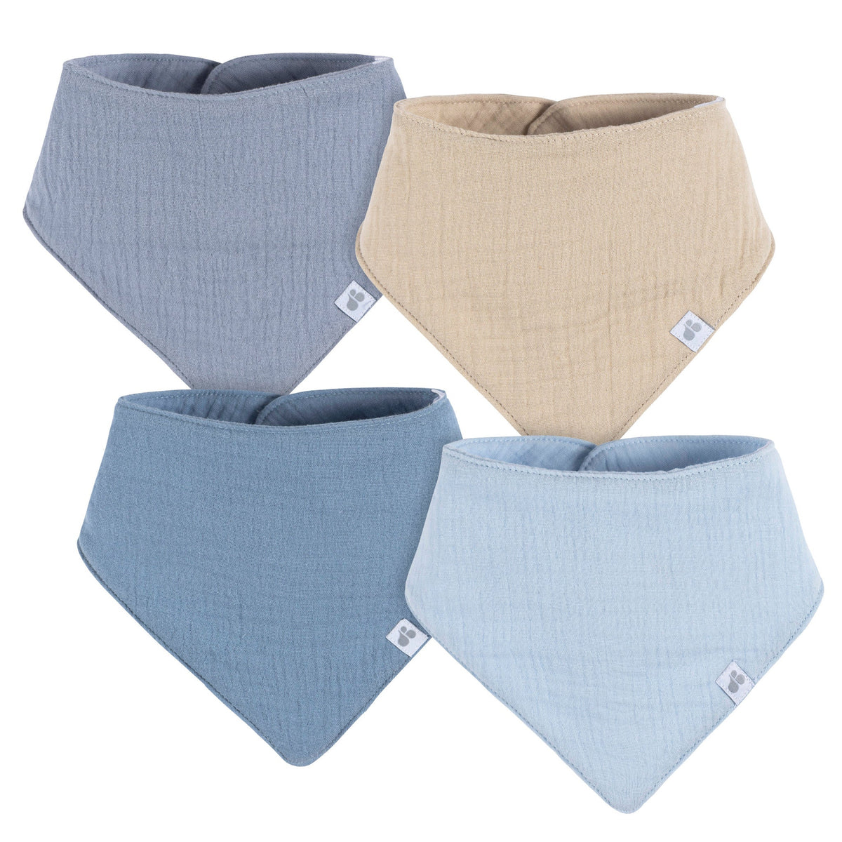 4-Pack Baby Boys Blue Multi Bandana Bib