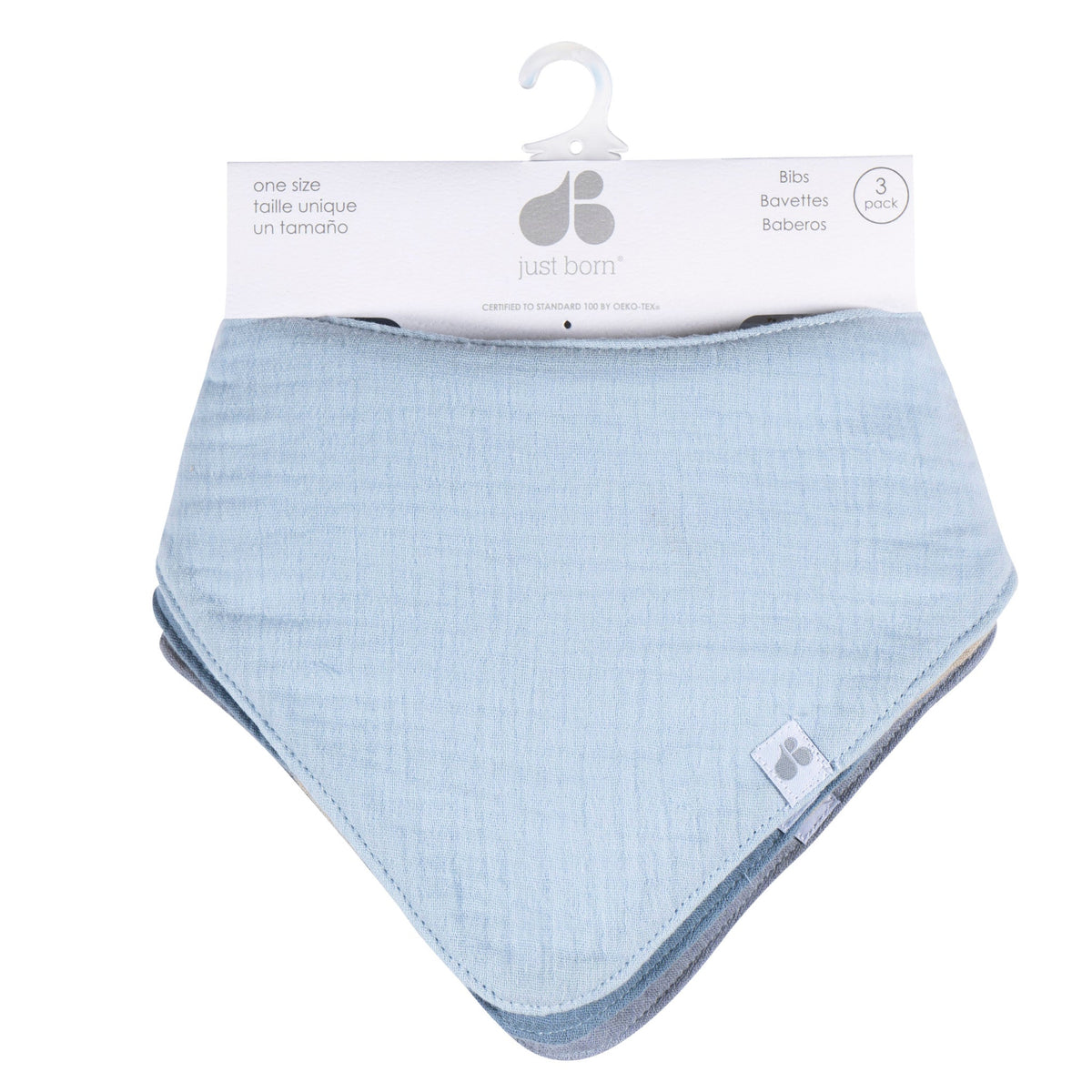 4-Pack Baby Boys Blue Multi Bandana Bib, view 6