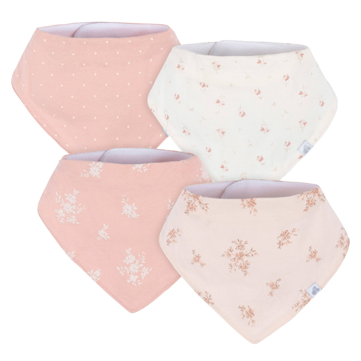 4-Pack Baby Girls Multi Pink Bandana Bib