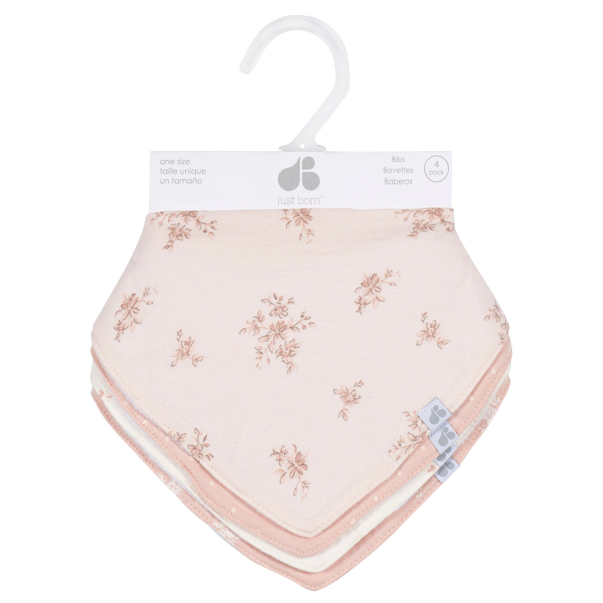 4-Pack Baby Girls Multi Pink Bandana Bib, view 6