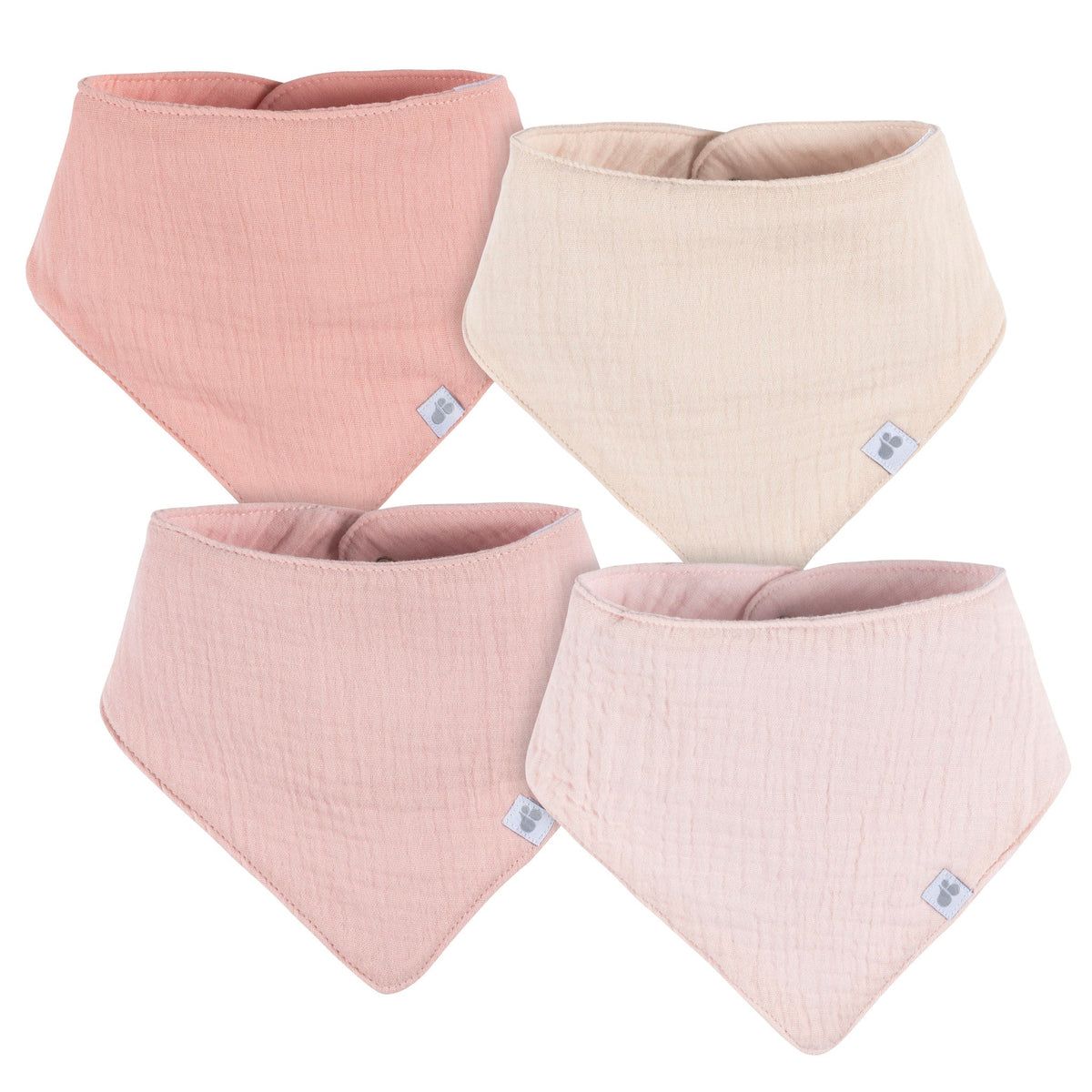 4-Pack Baby Girls Pink Multi Bandana Bib