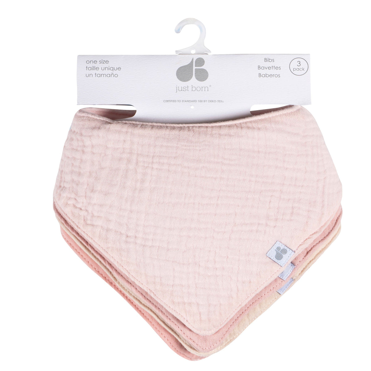 4-Pack Baby Girls Pink Multi Bandana Bib, view 6