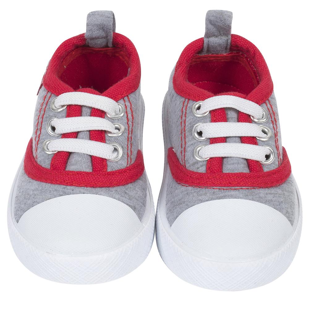 Baby Boys' Jersey Lace Up Sneaker, Grey