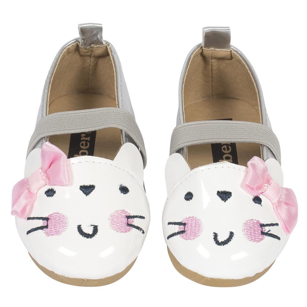 Baby Girls’ Mary Jane, Silver Metallic Bunny