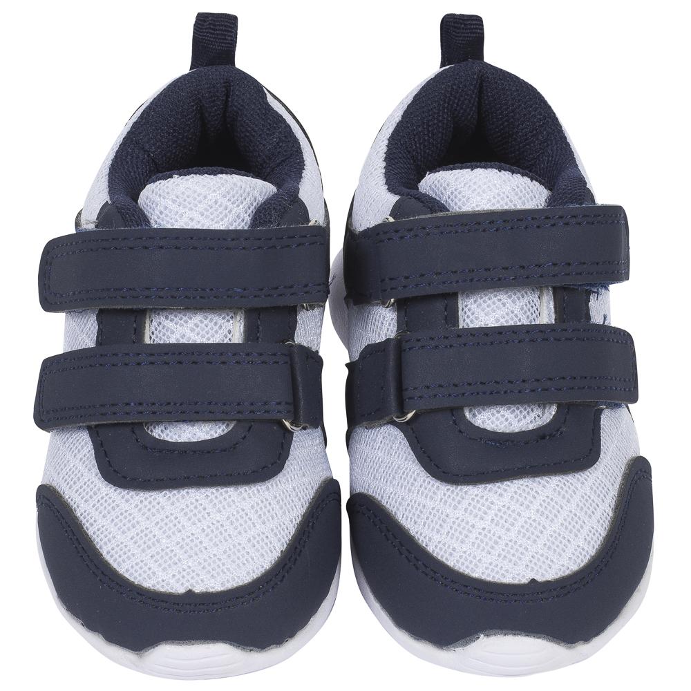 Baby Boys' Mesh Velcro Sneaker, Navy and White