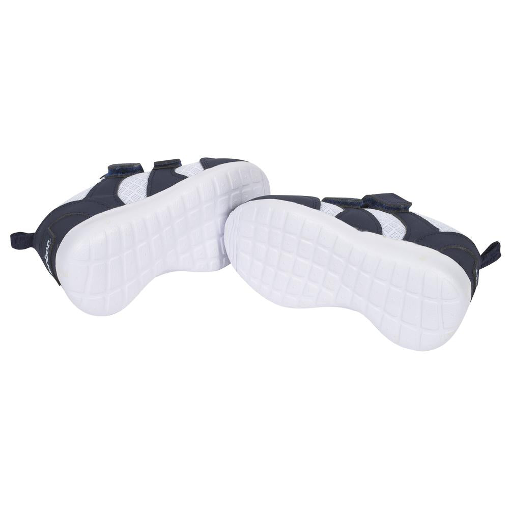 Baby Boys' Mesh Velcro Sneaker, Navy and White, view 3