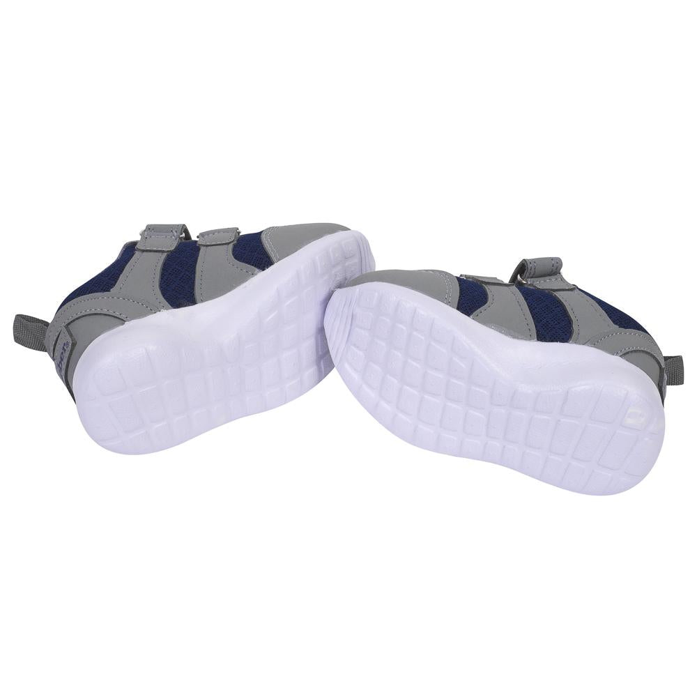 Baby Boys' Mesh Velcro Sneaker, Navy and Grey, view 3