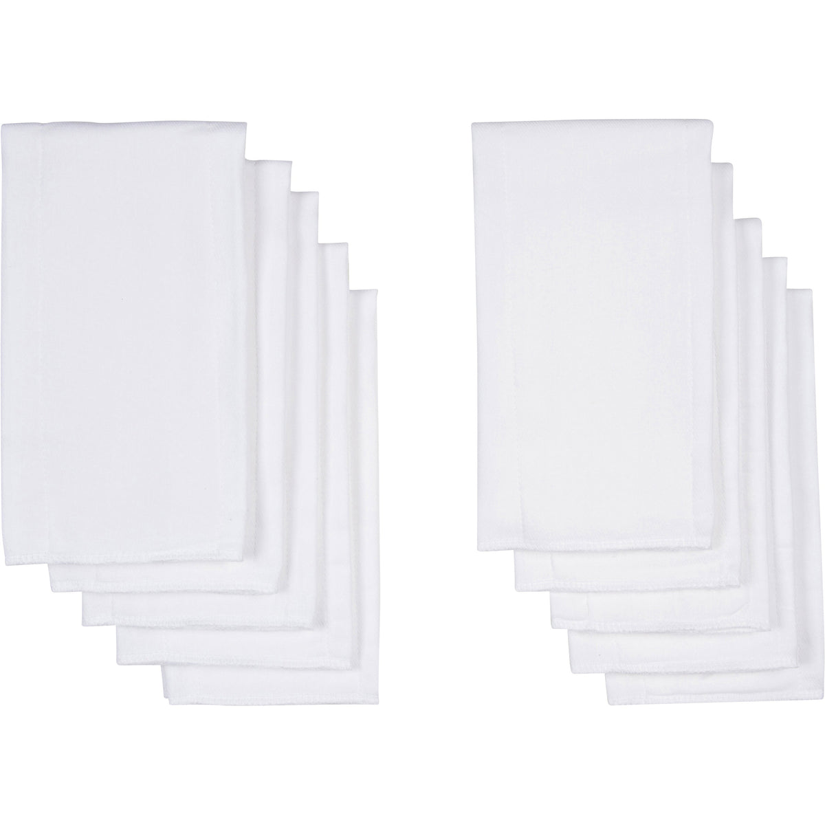 10pk White Gauze Prefold Cloth Diapers - 5-ply Center Panel