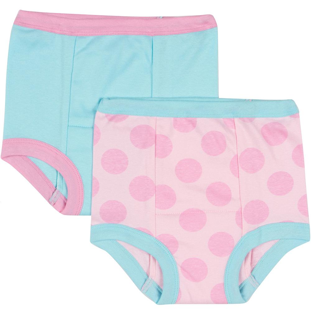 2-Pack Girls Pink Dot Training Pants