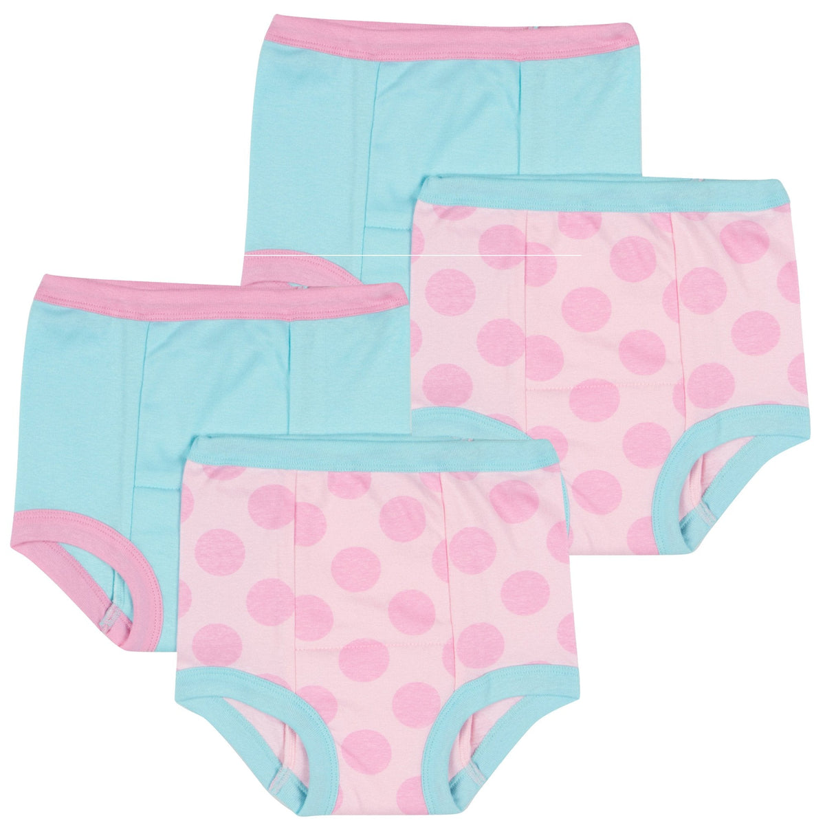 4-Pack Girls Pink Dots Training Pants